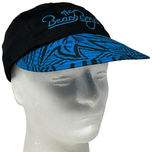 Vintage The Beach Boys 5 Panel Camp Hat Baseball Cap Long Bill Brim Black S/M